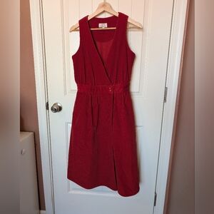 Vintage David Warren Retro 60s/70s Midi Dress W14 Red